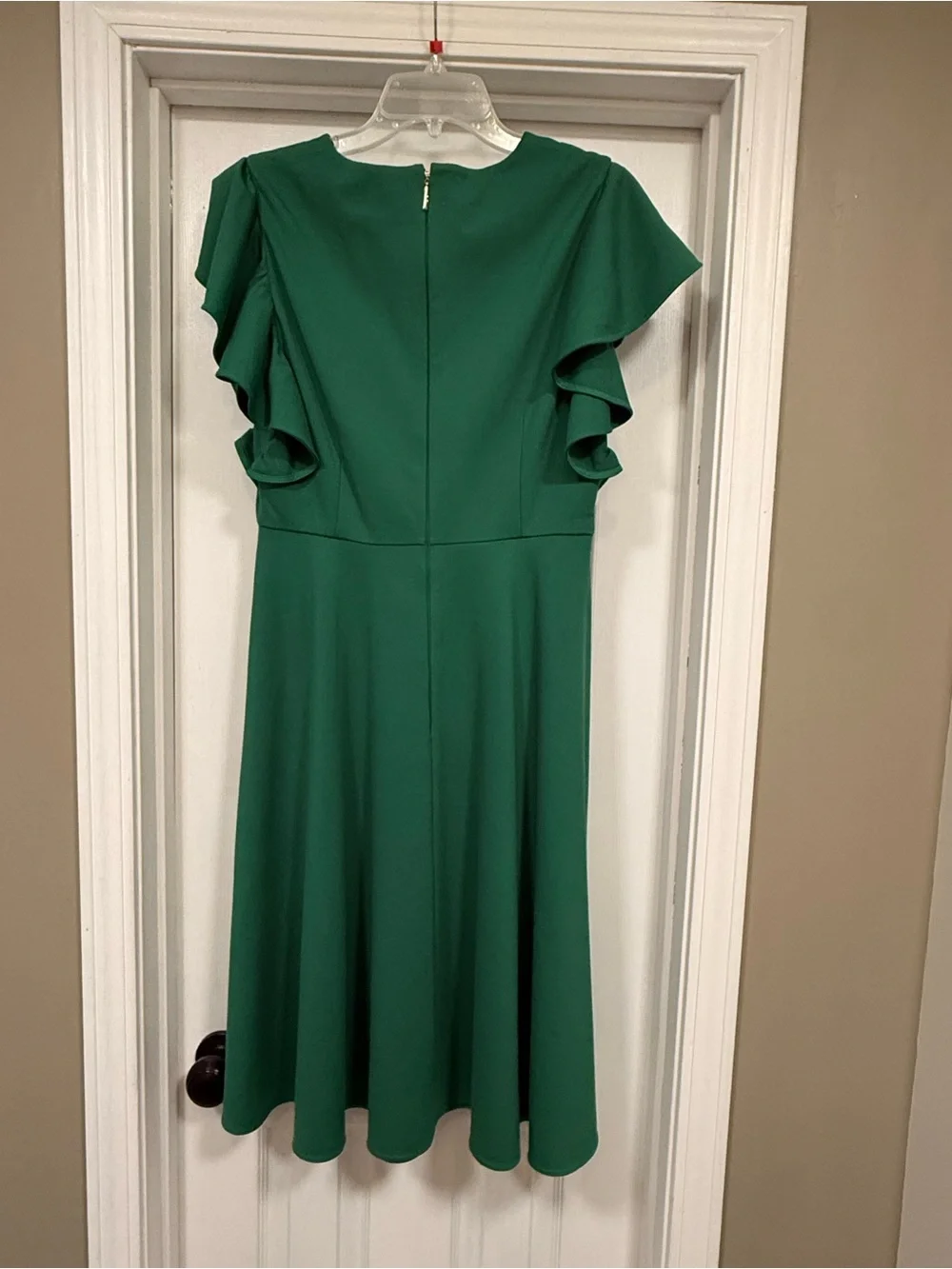 kate spade Emerald Green Ponte Flutter-Sleeve Midi Dress